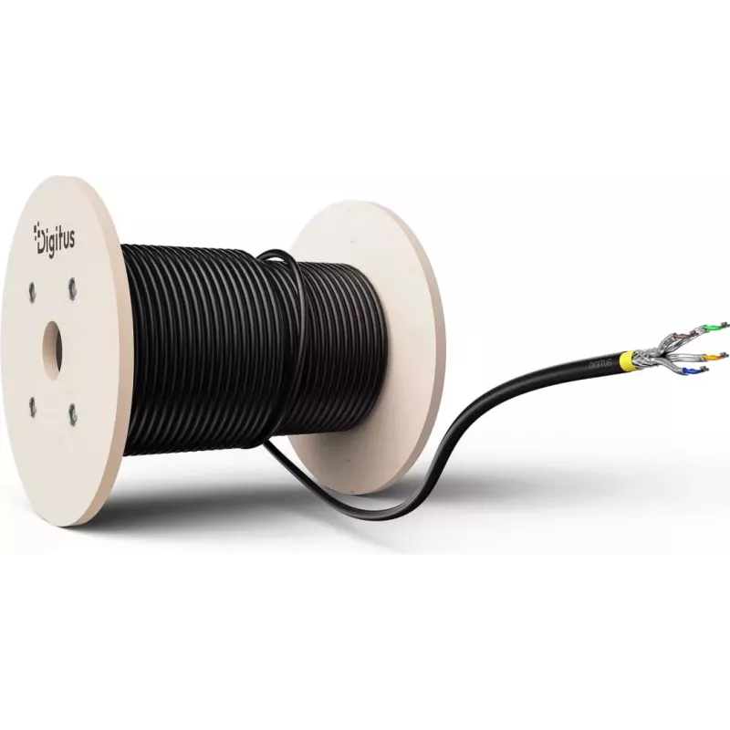 DIGITUS cable de datos CAT 7A S/FTP - cable subterráneo, rollo 50 m, simplex, PE