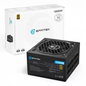 EFFITEK fuente de alimentación 1200W Gold ATX 3.1 PCIe 5.1 totalmente modular