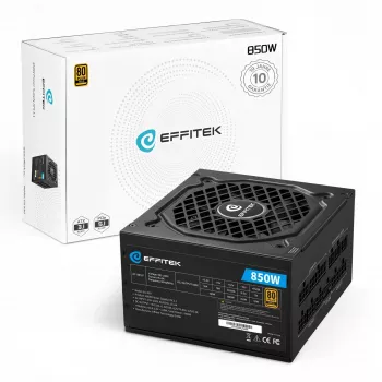 EFFITEK fuente de alimentación 850W Gold ATX 3.1 PCIe 5.1 totalmente modular