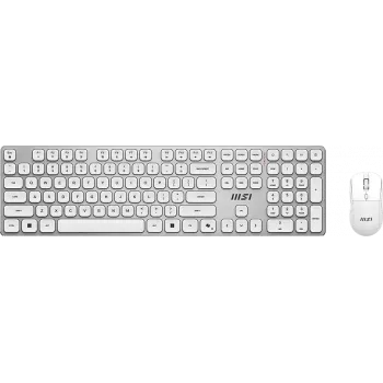 MSI FORGE K210 combo teclado-ratón inalámbrico blanco DE QWERTZ recargable