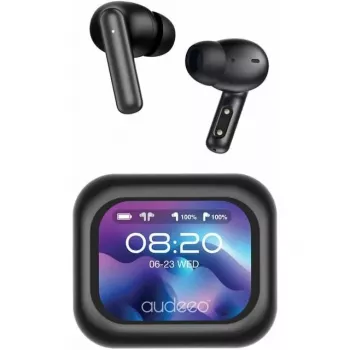 Audeeo Prism auriculares TWS con cancelación activa de ruido, Bluetooth 5.3, IPX4, negro