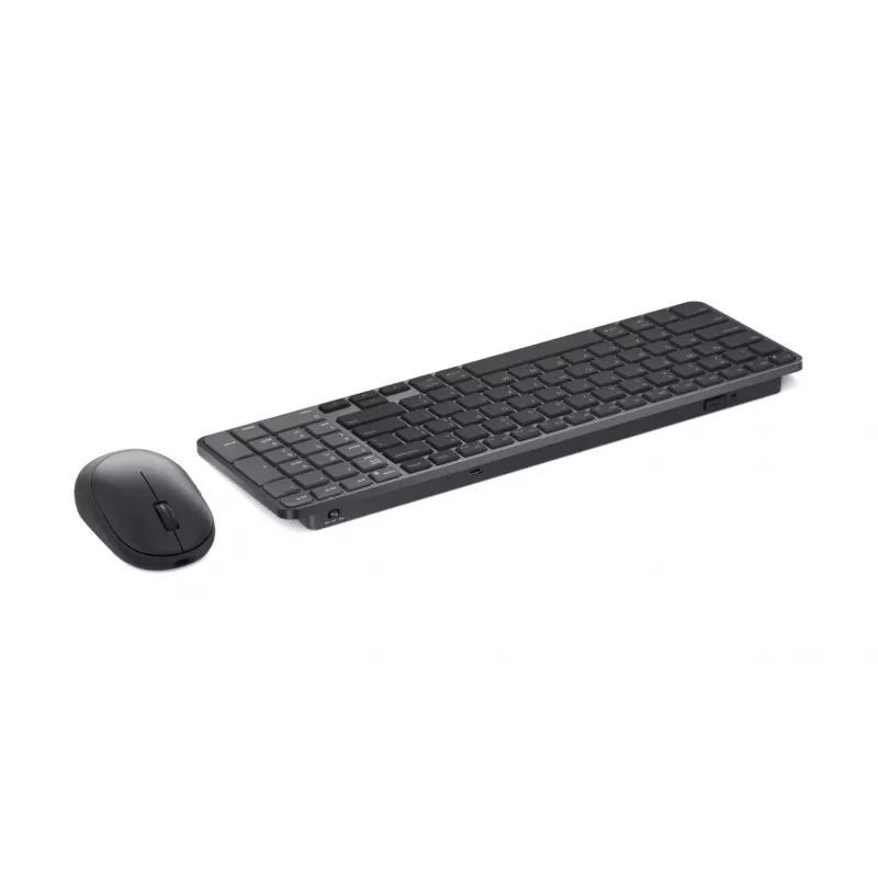 Dell Pro 7 set compacto recargable de teclado y ratón - KM746 - US International (QWERTY) - gris titanio