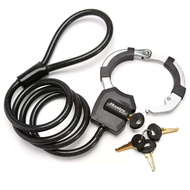 Master Lock Street Cuff Candado de cable con llave - negro - 1000 mm - 8 mm