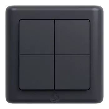 Shelly BLU Wall Switch 4 ZB DK - interruptor de pared Zigbee/Bluetooth de 4 canales, gris