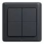 Shelly BLU Wall Switch 4 ZB DK - interruptor de pared Zigbee/Bluetooth de 4 canales, gris