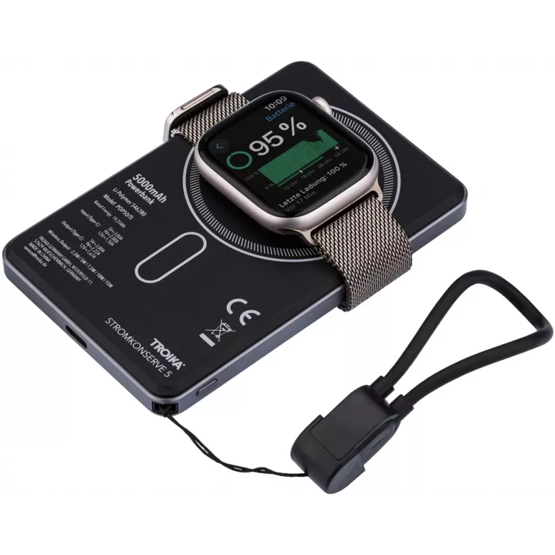 TROIKA Powerbank STROMKONSERVE 5 (POP50/TI) - 5000 mAh, titanio