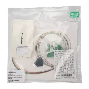 EFB Elektronik Casete de empalme precargado con pigtails codificados por colores SC/APC OS2 - 0,8 m