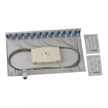 EFB Elektronik Caja de empalme LC OS2 ampliable 12 pigtails offset / 6 acopladores dúplex