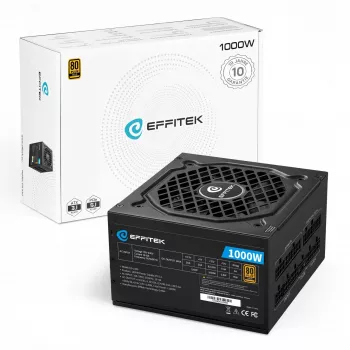 Fuente de alimentación EFFITEK 1000W Gold ATX 3.1, cable modular PCIe 5.1