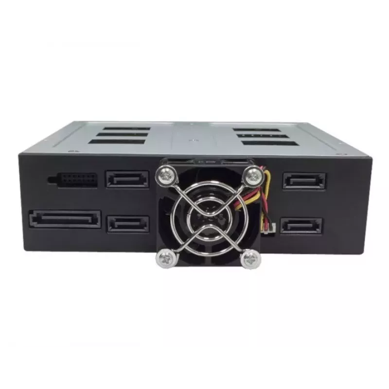 Jou Jye JJ-N-49SS-T 12G Bastidor extraíble hot-swap SATA/SAS de 4 bahías de 2,5 pulgadas para bahía de 5,25 pulgadas - Negro