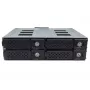 Jou Jye JJ-N-49SS-T 12G Bastidor extraíble hot-swap SATA/SAS de 4 bahías de 2,5 pulgadas para bahía de 5,25 pulgadas - Negro