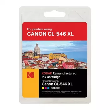 KODAK Canon CL-546XL cartucho de tinta tricolor – alto rendimiento 16,5 ml, 300 páginas – compatible con Canon PIXMA MG2450, MG2550, MG2950, MG3050, MX495, iP2850, TS3150, TS3151, TR4550