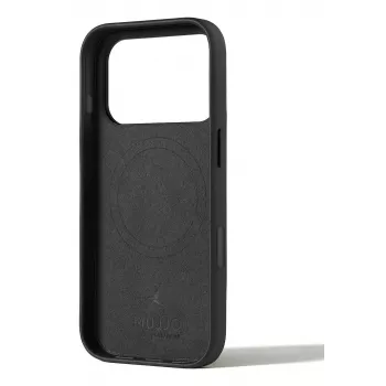 Mujjo Funda de piel con cartera para iPhone 17 Pro con MagSafe (Negro)