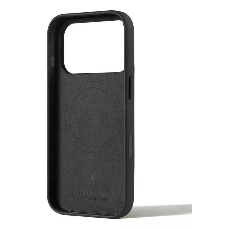 Mujjo Funda de piel con cartera para iPhone 17 Pro con MagSafe (Negro)