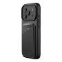 Mujjo Funda de piel con cartera para iPhone 17 Pro con MagSafe (Negro)