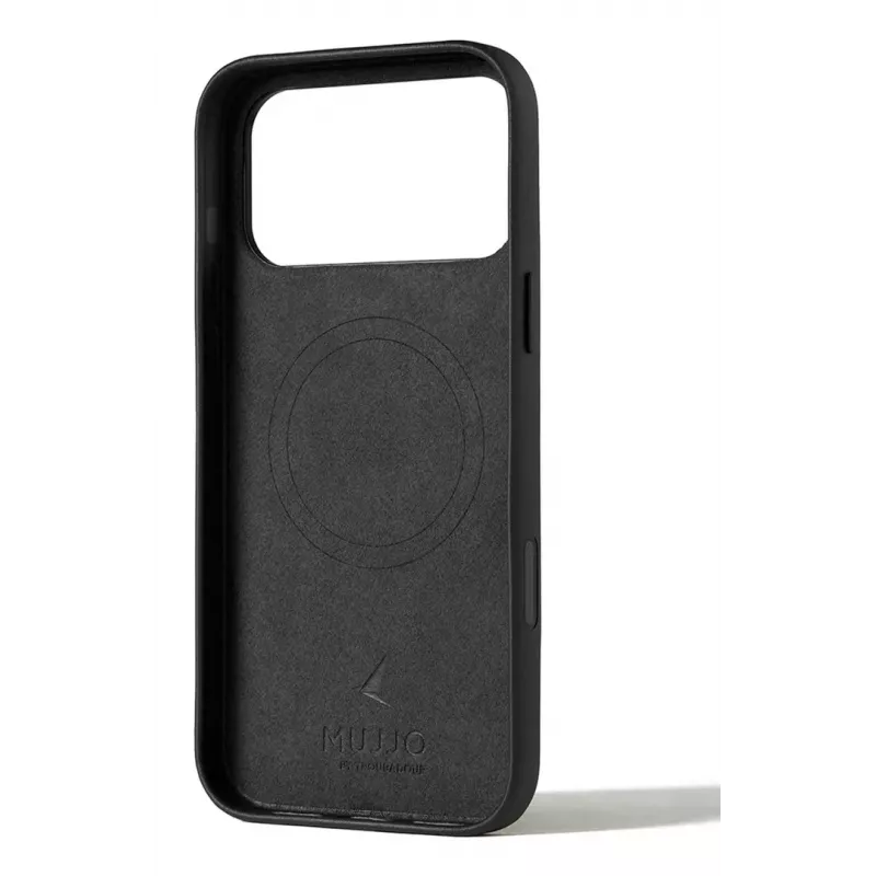Mujjo Funda de piel con cartera para iPhone 17 Pro Max con MagSafe (Negro)