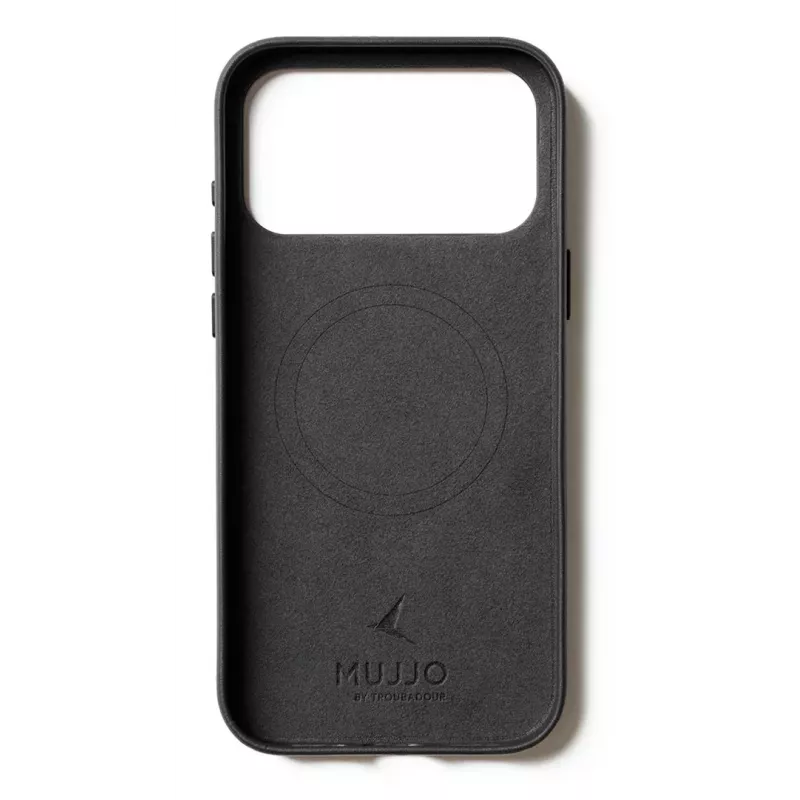 Mujjo Funda de piel con cartera para iPhone 17 Pro Max con MagSafe (Negro)