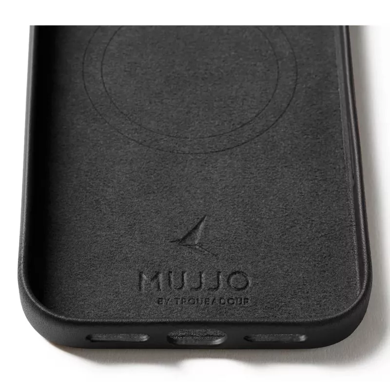 Mujjo Funda de piel con cartera para iPhone 17 Pro Max con MagSafe (Negro)