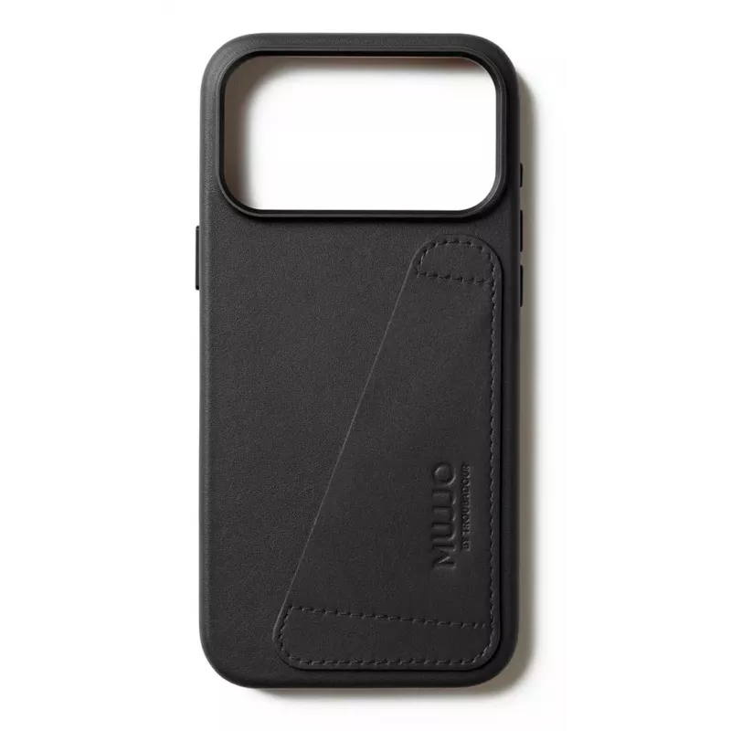 Mujjo Funda de piel con cartera para iPhone 17 Pro Max con MagSafe (Negro)