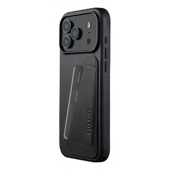 Mujjo Funda de piel con cartera para iPhone 17 Pro Max con MagSafe (Negro)