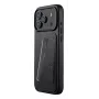 Mujjo Funda de piel con cartera para iPhone 17 Pro Max con MagSafe (Negro)