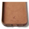 Mujjo Funda de piel con cartera para iPhone 17 Pro Max, compatible con MagSafe, Tan