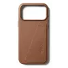Mujjo Funda de piel con cartera para iPhone 17 Pro Max, compatible con MagSafe, Tan