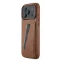 Mujjo Funda de piel con cartera para iPhone 17 Pro Max, compatible con MagSafe, Tan