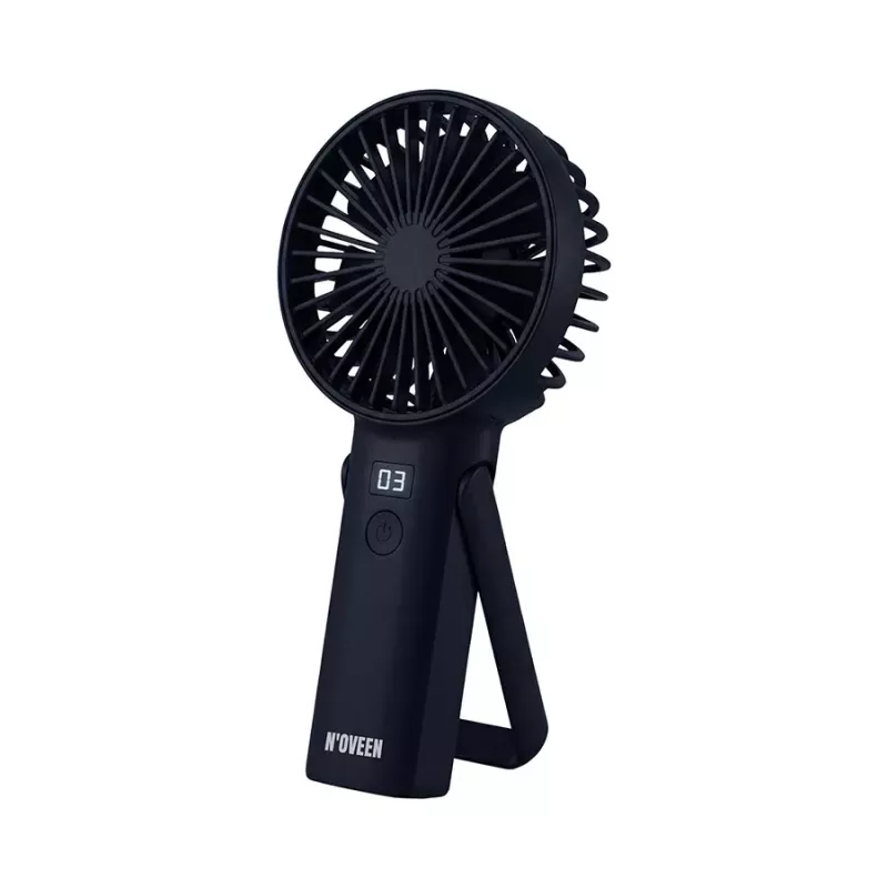 N'OVEEN F120 ventilador portátil de mano y de sobremesa con batería, USB, 1200 mAh, 3 velocidades, blanco