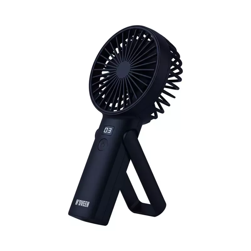 N'OVEEN F120 ventilador portátil de mano y de sobremesa con batería, USB, 1200 mAh, 3 velocidades, blanco