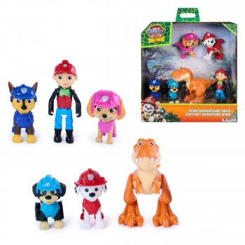 SPINMASTER Paw Patrol: The Dino Movie - Set de regalo de figuras Dino Adventure, pack de 6