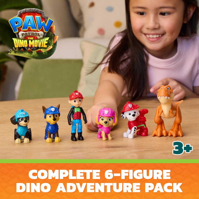 SPINMASTER Paw Patrol: The Dino Movie - Set de regalo de figuras Dino Adventure, pack de 6