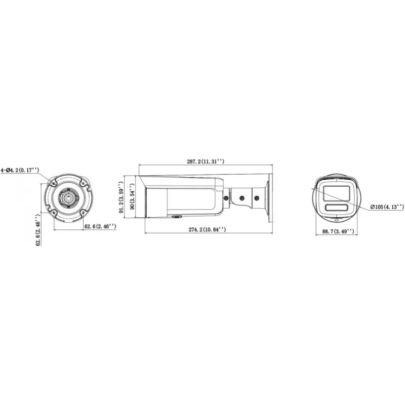 Hikvision DS-2CD2T46G3-2IZY(2.8/4mm)(BLACK) Cámara IP Bullet 4MP AcuSense
