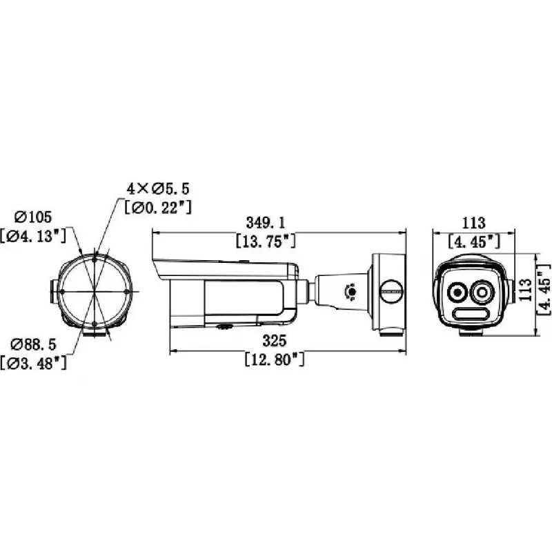 Hikvision HM-TD2618-3/G0/T1A Cámara IP térmica y óptica biespectral, 160x120 térmica, 4MP óptica, objetivo térmico de 3,1 mm, objetivo óptico de 4 mm, IP66