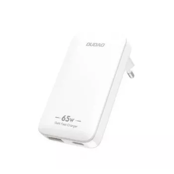 Dudao A65Q Cargador de viaje GaN 65W USB-A / USB-C PD ultrafino EU/US - blanco