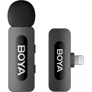 BOYA BY-V1 V2.0 micrófono inalámbrico 2,4GHz ultracompacto para dispositivos Lightning - 1TX+1RX