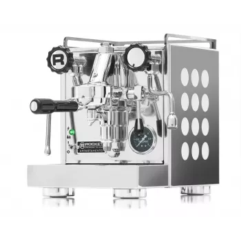 Rocket Appartamento máquina de café cromado blanco