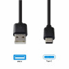 Emporia DATA-TC-GNG-B Cable USB-A a USB-C 1 m negro