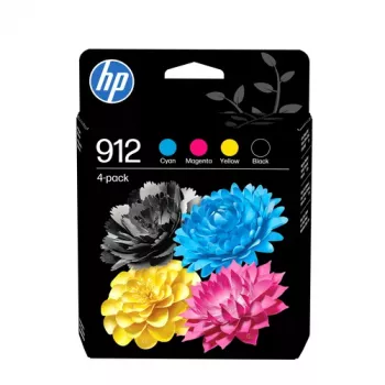 HP 912 Combo Pack, pack de 4, Negro/Cian/Magenta/Amarillo (6ZC74AE)