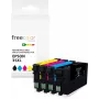 Cartucho de tinta remanufacturado Freecolor Multipack para Epson 35XL (Negro, Cian, Magenta, Cian) + 3x25ml frascos de tinta de recarga