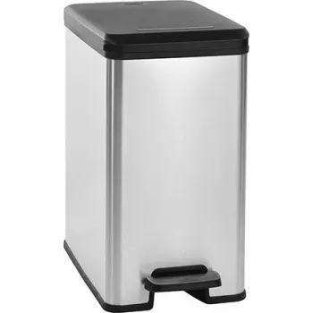 Cubo de basura Curver Slim 25L metalizado plata/gris