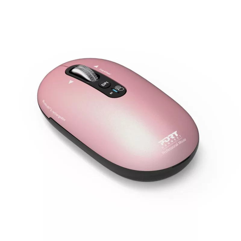 PORT Designs Pure MAC ratón Bluetooth recargable - Copper Rose - Óptico