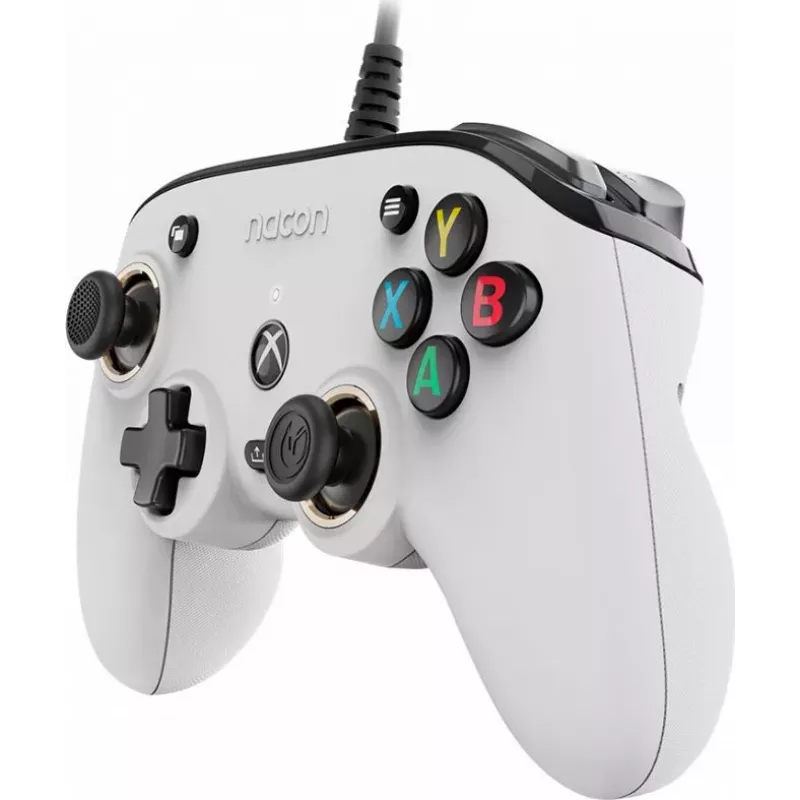 Nacon Compact Pro Mando con cable para Xbox Series X|S, Xbox One y PC - Blanco