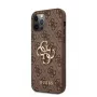 Guess funda rígida 4G Metal Logo marrón para Apple iPhone 12 / 12 Pro