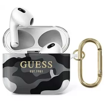 Guess GUA3UCAMG funda para AirPods 3 negra Camouflage Camo Collection