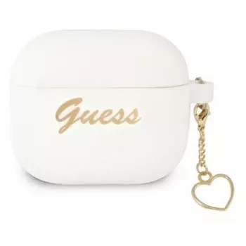 Guess GUA3LSCHSH funda para AirPods 3 blanca de silicona Charm Heart Collection