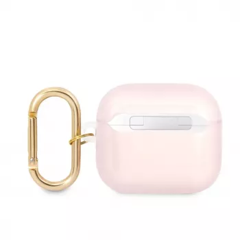 Guess GUA3HHTSP funda de silicona Strap Collection para AirPods 3 - rosa