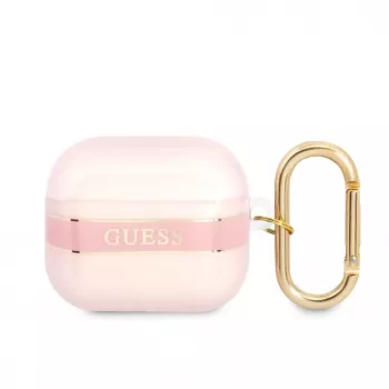 Guess GUA3HHTSP funda de silicona Strap Collection para AirPods 3 - rosa