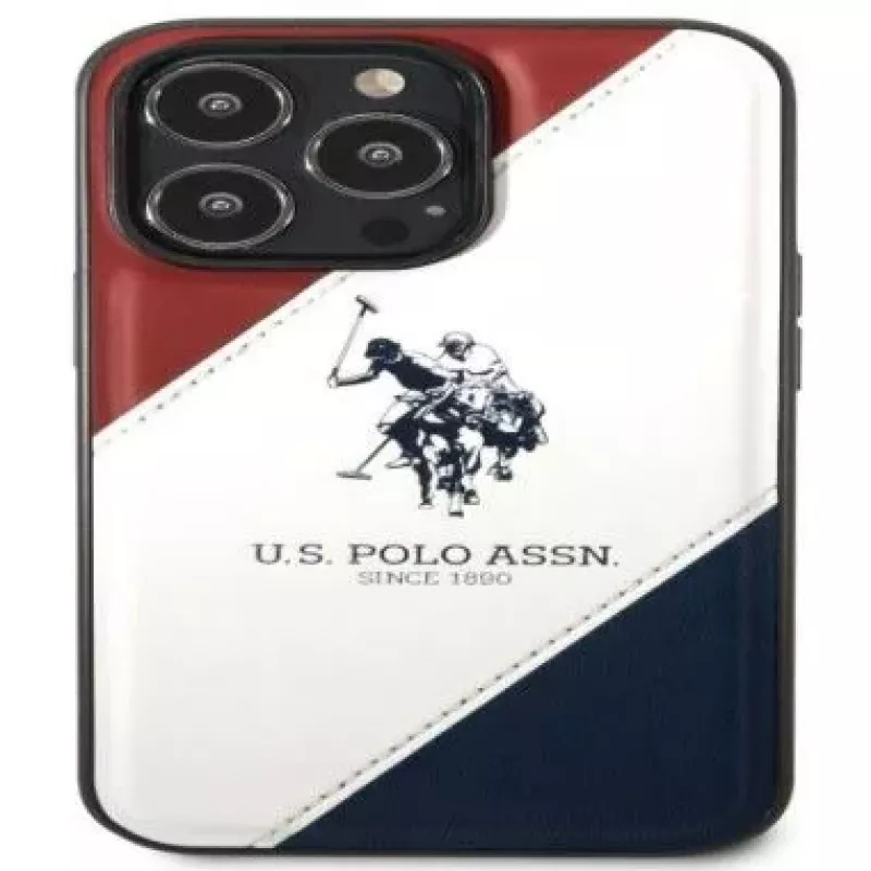 U.S. POLO ASSN. USHCP14XPSO3 Funda Tricolor Embossed para iPhone 14 Pro Max 6,7