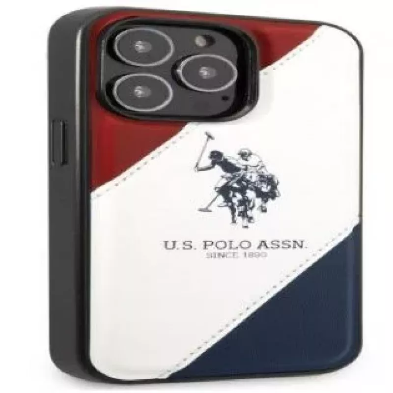 U.S. POLO ASSN. USHCP14XPSO3 Funda Tricolor Embossed para iPhone 14 Pro Max 6,7